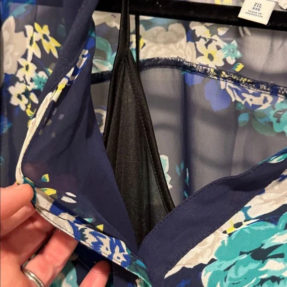 Old Navy Navy Blue Floral Long Sleeve Dress - Picture 3 of 4